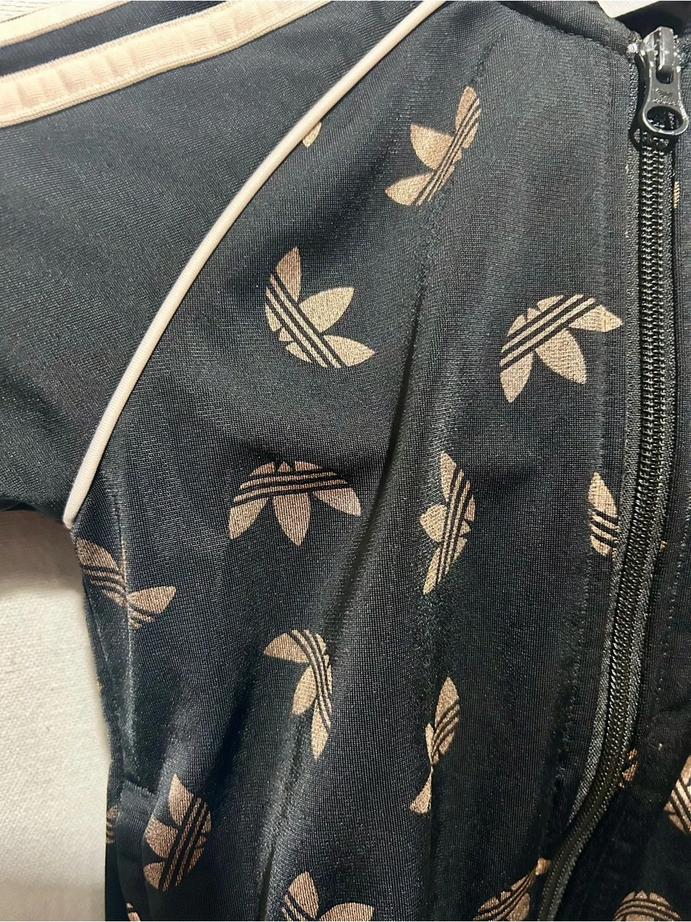 Adidas Originals Toddler Girls Track Jacket Black Rose Gold Trefoil Print 5-6Y